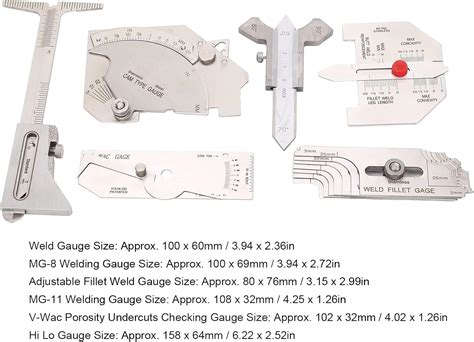 Yunseity 6 Piece Fillet Weld Gauge Set, Stainless Steel India | Ubuy