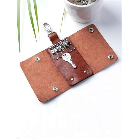 Buy Aditi Wasan Two Tone Brown Textured Keyholder Online