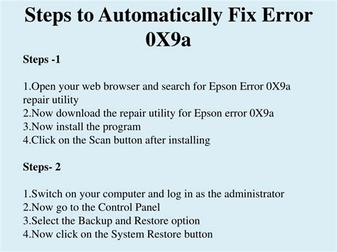 How to Fix Epson Error 0X9e 的图像结果