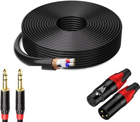 KEBILSHOP XLR Microphone Cable Solderable 20 Mtr With 4 Connecter(2x6 ...