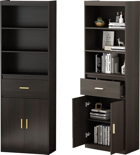 Buy FUFU&GAGA Modern Bookcase Storage Cabinet, Tall Storage Wooden ...