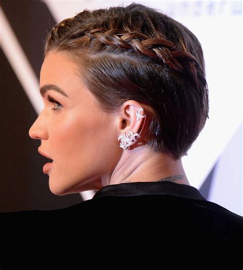 Ruby Rose Showed Us the Perfect Fancy Hairstyle for Short Hair | Braids ...