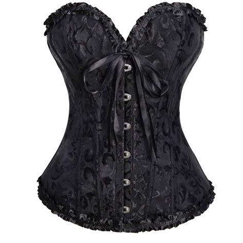 Hipattires Womens Black Corsets Tops Lace Night Out Waist Cincher ...
