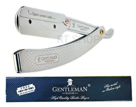 RT SHOP® BARBER STAINLESS STEEL STRAIGHT EDGE RAZOR FOLDING USTRA FOR ...