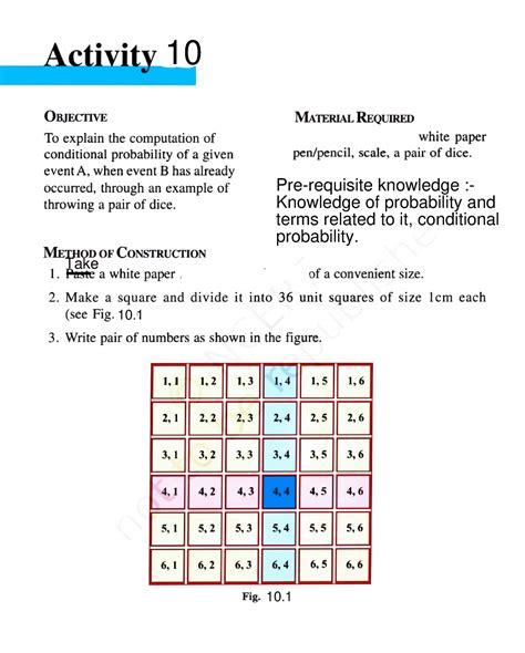 Activity 10 XII Maths - Activity OBIECTIVE MATERIAL REQUIRED white ...