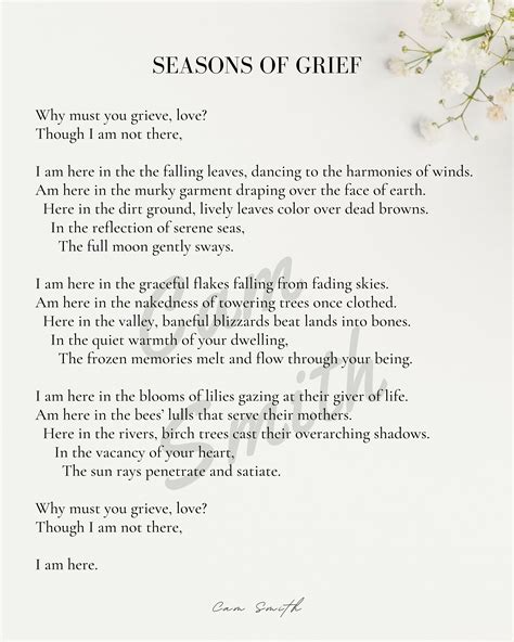 Grief Poem | “seasons of Grief” Poem - Etsy