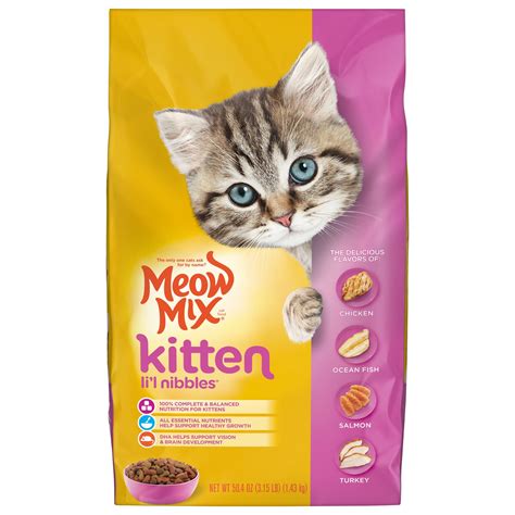 Meow Mix Kitten Li'l Nibbles Dry Cat Food, 3.15-Pound Bag - Walmart.com