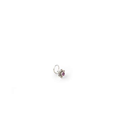 Hexagonal Ruby Pink Silver Nose Pin – Totapari