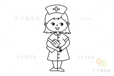 护士简笔画 向奋战在一线的英雄们致敬_白衣天使护士简笔画