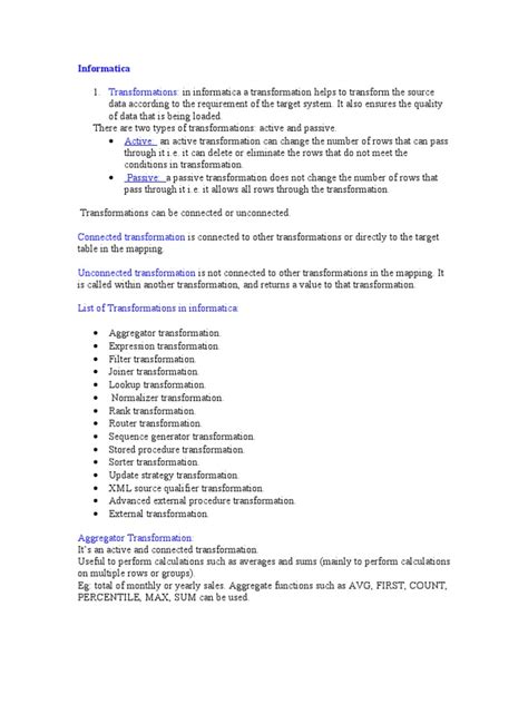 Image result for Informatica Transformations with Examples