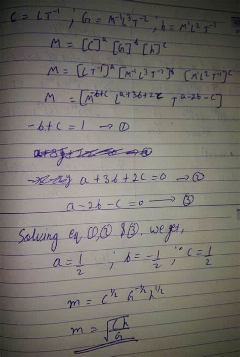 Consider a new system of units in which c,h and G are taken as ...