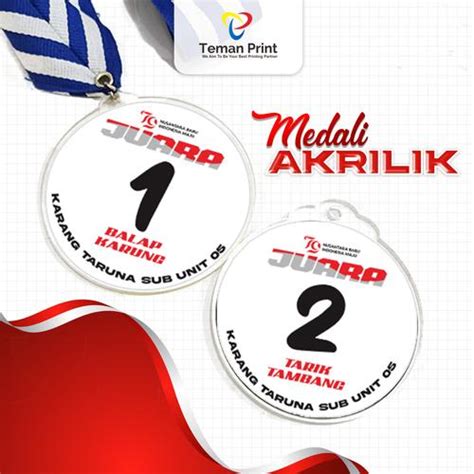 Jual Teman Print Medali Lomba 17 Agustus Medali Bahan Akrilik Custom ...