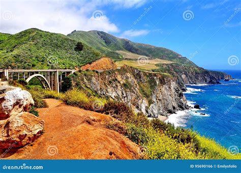 Bixby Bridge Along the Pacific Coast Highway in California Stock Photo - Image of coast, point ...