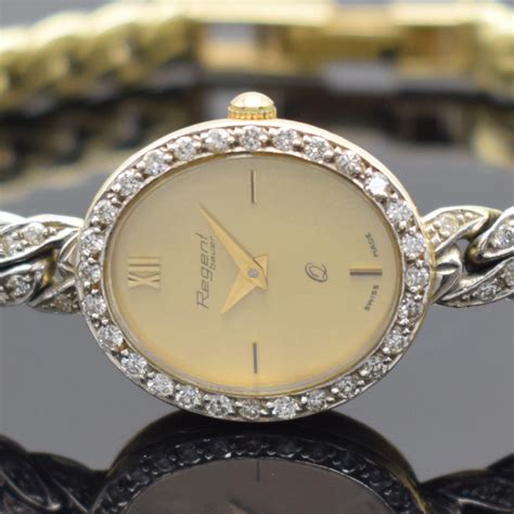 Bid Now: REGENT bauer 14k yellow gold diamonds set wristwatch - October ...