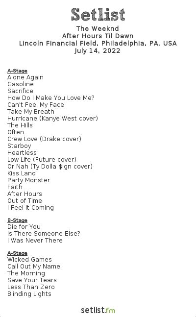 The Weeknd Concert Tracklist 2022 - Joann Shaw Viral