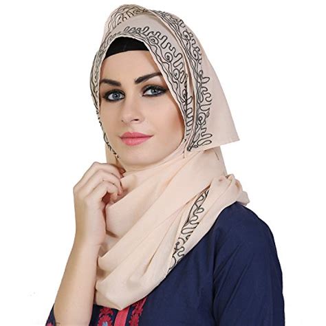 Momin libas Women's Cotton with Embroidery Hijab and Scarf (HCT43117 ...