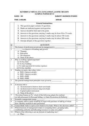 QP BST 9 - bst - KENDRIYA VIDYALAYA SANGATHAN, JAMMU REGION SAMPLE ...