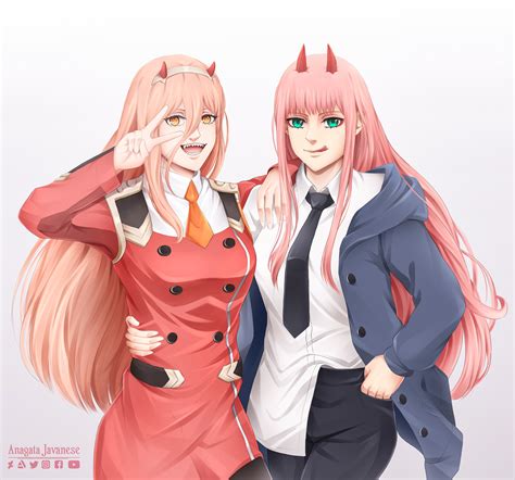 ArtStation - Power (Chainsaw Man) & Zero Two (Darling In The Franxx)