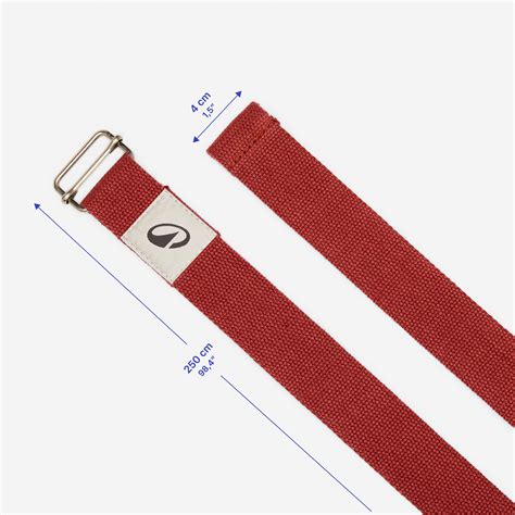 Cotton Yoga Strap Belt with a metal buckle -Terracotta brown