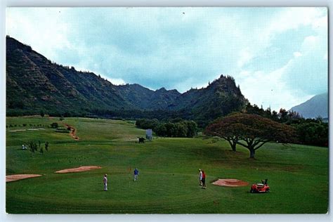 Honolulu Hawaii Postcard Oahu Country Club Nuuanu Valley Mountain c1960 ...