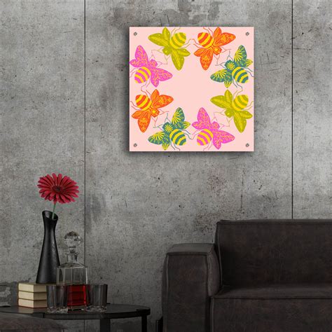 Gracie Oaks 'Hey Honey Bee Hive In Sunrise Toast' by Rachel Hallquist Acrylic Glass Wall Art, 24 ...