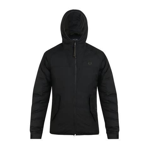 Buy Fred Perry Men Black Insulated Hooded Jacket Online - 675203 | The ...