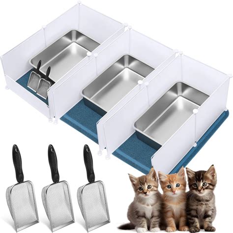 Amazon.com: KesaPlan Stainless Steel Litter Box for Cat (15.5"x11.6"x4 ...