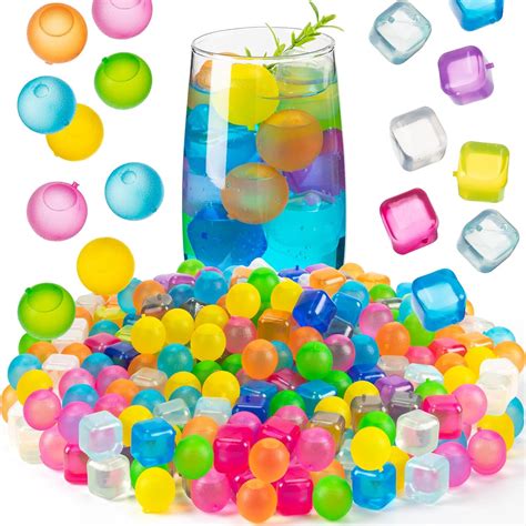 Amazon.com: Havawish 200 Pcs Reusable Ice Cube Bulk, Colorful Plastic Round and Squares for ...
