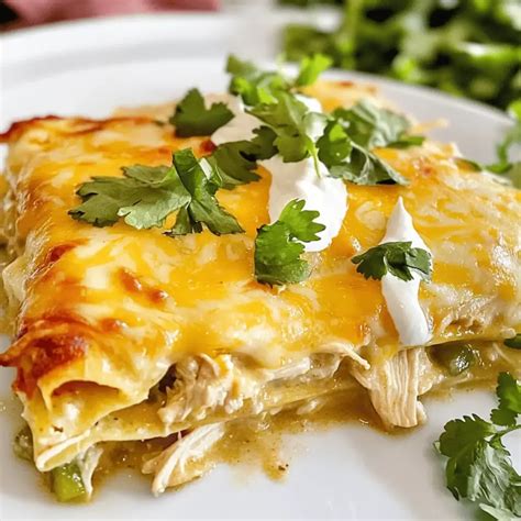 Easy Green Chile Chicken Enchilada Casserole - Delicious Comfort