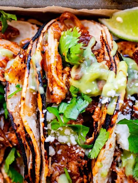 Best Chicken Tacos Recipe (Slow Cooker or Stovetop) The Food Charlatan ...