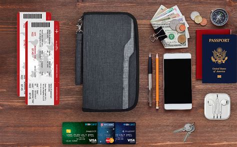 FATMUG Family Passport Organizer, Travel Zip Pouch Document Storage for ...