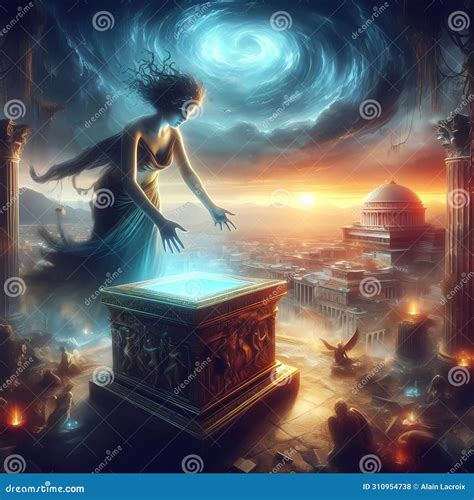 Greek Mythology Pandora S Box Stock Illustration - Illustration of ...