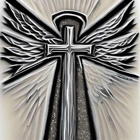 How To Draw A Cross With Angel Wings Easy