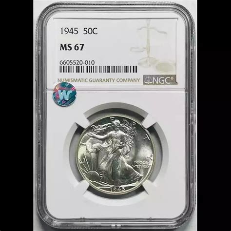 1945 Walking Liberty Half Dollar NGC MS-67 Sight White - Bob Paul Rare ...