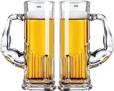Buy PrimeWorld 500 ml Skull Beer 2Pcs Mug with Handle Glass, Steins ...