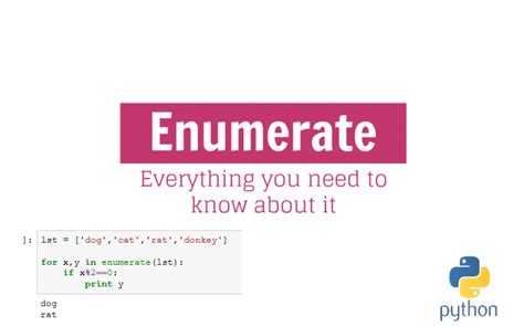 Image result for Enumerate for Loop Python