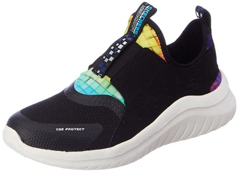 Buy Skechers Boys Ultra Flex 2.0 - CUBOR BKMT Sneaker - 1 UK (402202 ...