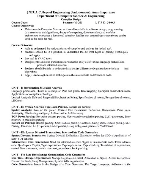 6th sem syllabus - JNTUA College of Engineering (Autonomous ...