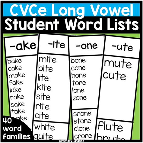 Printable Cvce Word List