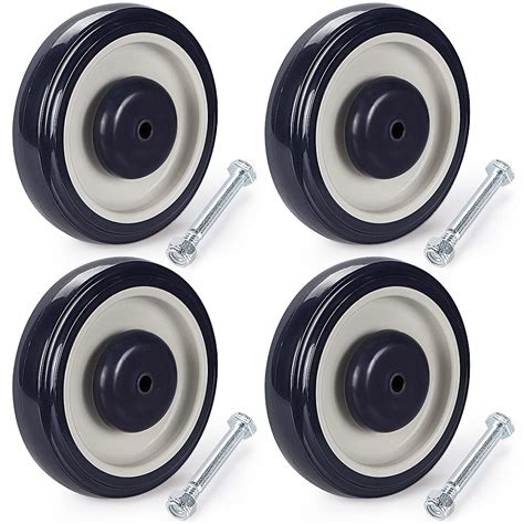 Skelang 4-Pack Shopping Cart Wheels 5 Inches, Polyurethane Casters with ...