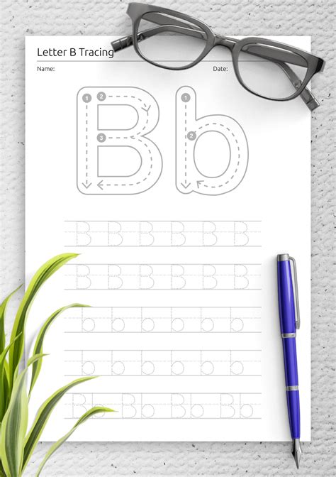 Download Letter B Practice Sheets for Kids Printable PDF