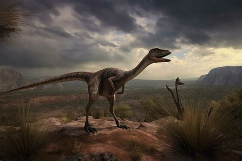 Raptor's Domain Realistic Illustration of Velociraptor in its Primal Habitat 24060583 Stock ...