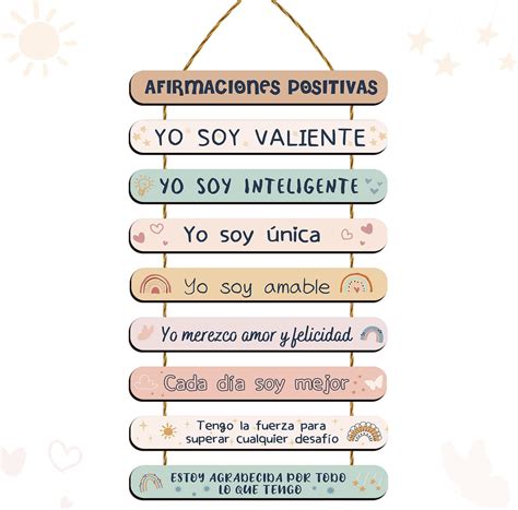 Amazon.com : Rakuto Spanish Positive Affirmations Wall Decor ...