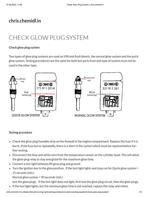 Check Glow Plug System | PDF | Electrical Connector | Relay