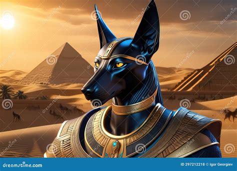 Egyptian Anubis. Fantasy Character of Egypt, Highly Detailed AI Generated Stock Illustration ...