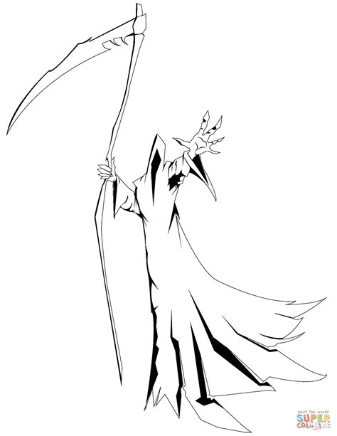 Scary Grim Reaper coloring page | Free Printable Coloring Pages
