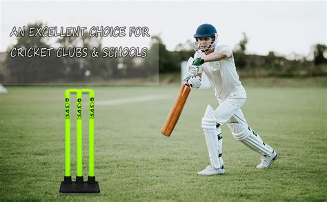SAS SPORTS Cricket Plastic Stump Set Rubber Base Stump Set with bails ...
