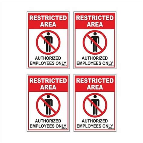 Clickforsign Restricted Area Authorized Employee Only Sign Board for ...