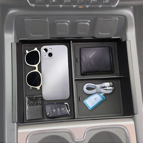 Amazon.com: Cahant Center Console Organizer Tray Armrest Storage Box ...