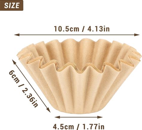RTHG-1-2 Cup Unbleached Coffee Filters, Pack of 50 Disposable Natural ...